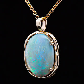Tori | Multicoloured Australian Semi-Black Opal Necklace