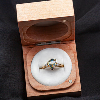 Miranda | Freeform Australian Semi-Black Opal Ring