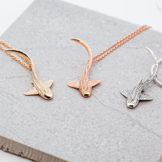 Leopard Shark Necklace in Yellow Gold, Rose Gold, and Sterling Silver by World Treasure Designs