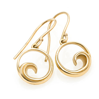Gold Wave Earrings by World Treasure Designs