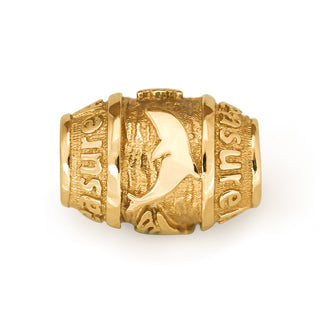 World Treasure Bead in Yellow Gold Featuring Humpback, Dolphin, and Sea Turtle Fits Pandora Bracelet in Yellow Gold by World Treasure Designs