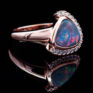 Scarlett | Rose Gold Mulicoloured Australian Opal Ring