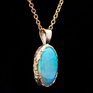 Astrid | Blue-Green Australian Crystal Opal Necklace