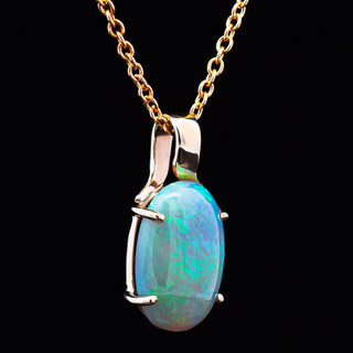 Wynonna | Blue-Green Australian Crystal Opal Necklace
