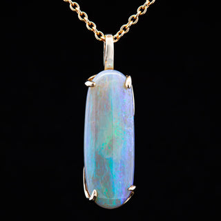 Piper | Blue-Green-Purple Australian Black Opal Necklace