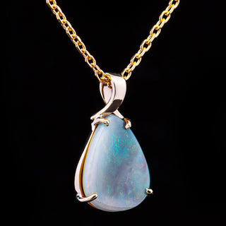 Elodie | Pink-Green Australian Semi-Black Opal Necklace