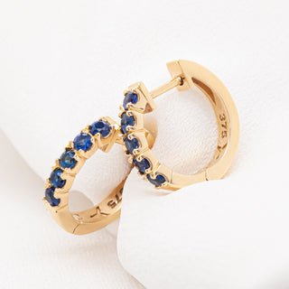 Lola | Australian Blue Sapphire Huggie Hoop Earrings