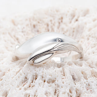 Silver Baby Humpback Whale Ring