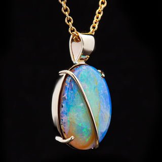 Layla | Multicoloured Australian Boulder Opal Necklace