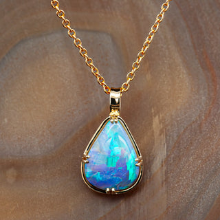 Thelma | Aqua-Purple-Blue Australian Crystal Opal Necklace
