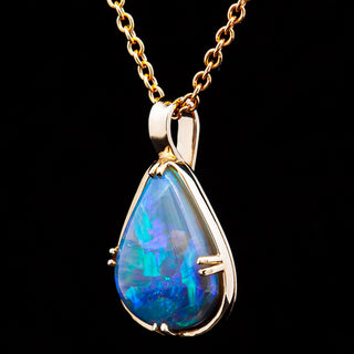 Thelma | Aqua-Purple-Blue Australian Crystal Opal Necklace