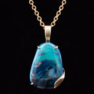 Melody | Blue Australian Semi-Black Opal Necklace
