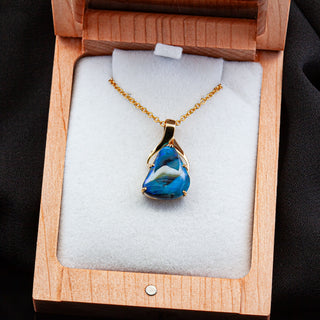 Storm | Blue-Purple Australian Semi-Black Opal Necklace