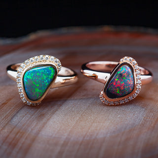 Scarlett | Rose Gold Multicoloured Australian Opal Ring