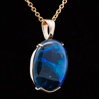 Carinda | Blue Australian Black Opal Necklace