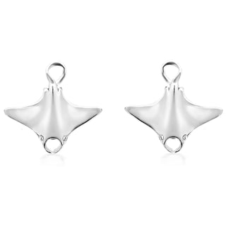 Manta Ray Stud Earrings in Sterling Silver by World Treasure Designs