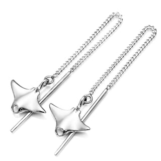 Manta Thread Earrings in Sterling Silver by World Treasure Designs