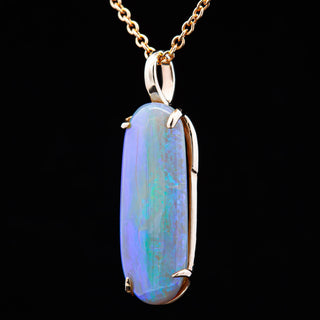 Piper | Blue-Green-Purple Australian Black Opal Necklace
