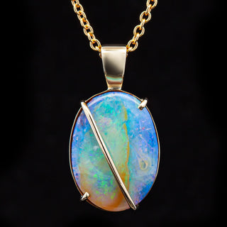 Layla | Multicoloured Australian Boulder Opal Necklace