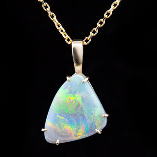 Courtney | Multicoloured Australian Semi-Black Opal Necklace