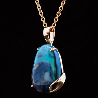 Melody | Blue Australian Semi-Black Opal Necklace