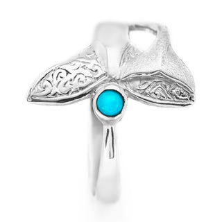Engraved Nala and Mirrhi Whale Tail Fluke Ring in Sterling Silver by World Treasure Designs