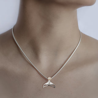 Ocean Creations Necklace with Freshwater Pearl in Sterling Silver by World Treasure Designs