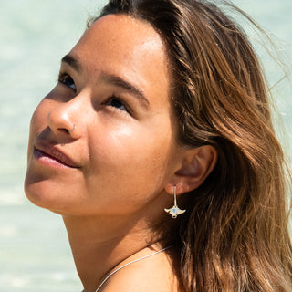 Ocean Jewellery Manta Ray Earrings in Sterling Silver by World Treasure Designs