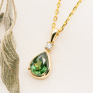 Mabelle | Australian Green Parti Sapphire Necklace