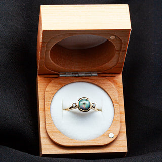 Poppy | Multicoloured Australian Semi-Black Opal Ring