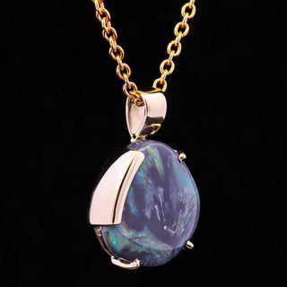 Cassidy | Purple Australian Semi-Black Opal Necklace