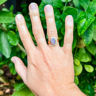 Scarlett | Multicoloured Australian Semi-Black Opal Ring