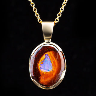 Holly | Purple Australian Yowah Nut Boulder Opal Necklace