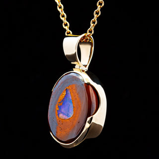 Holly | Purple Australian Yowah Nut Boulder Opal Necklace