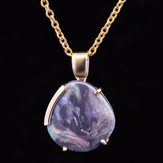 Cassidy | Purple Australian Semi-Black Opal Necklace