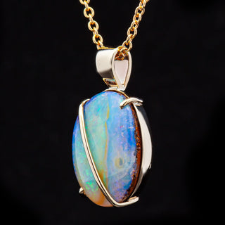 Layla | Multicoloured Australian Boulder Opal Necklace