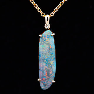 Fresca | Multicoloured Australian Boulder Opal Necklace