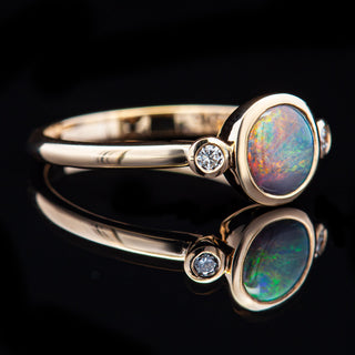 Poppy | Multicoloured Australian Crystal Opal Ring
