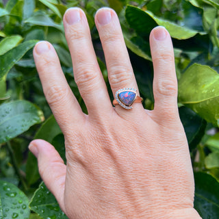 Scarlett | Rose Gold Mulicoloured Australian Opal Ring