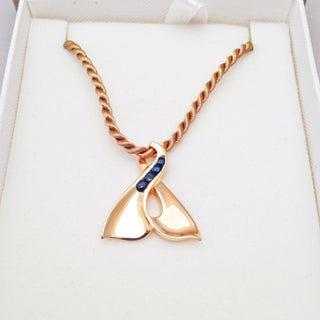 Sapphire Eternity Fluke Whale Tail Necklace