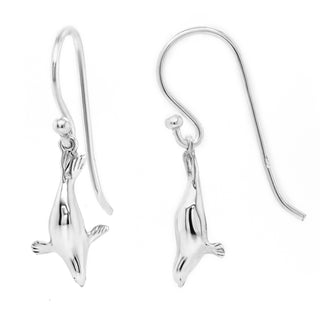 Seal Earrings in Silver by World Treasure Designs