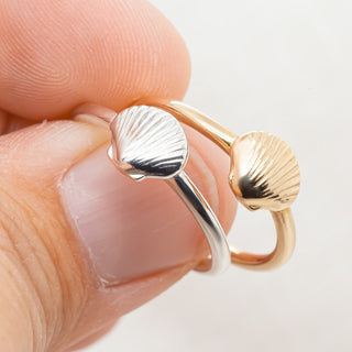 Sterling Silver and Yellow Gold Seashell Ring by World Treasure Designs