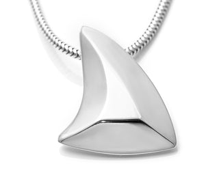 Silver Anti-Finning Shark Fin Necklace by World Treasure Designs