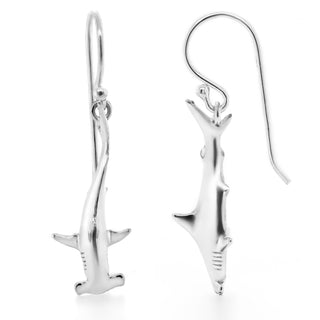 Silver Hammerhead Shark Earrings Ocean Inspired by World Treasure Designs