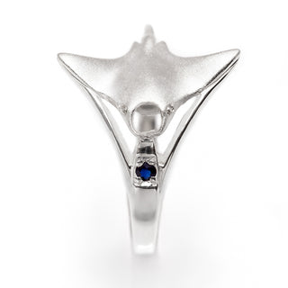 Sterling Silver Manta Ray Ring Side View