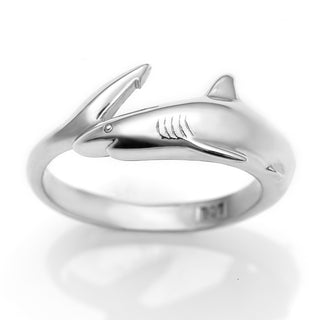 Silver Reef Shark Ring Ocean Jewellery by World Treasure Designs