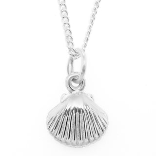 Silver Seashell Necklace Ocean Jewelry by World Treasure Designs