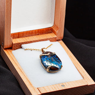 Darna | Blue Australian Boulder Opal Necklace