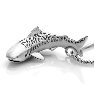 Sterling Silver Tiger Shark Necklace by World Treasure Designs