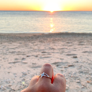 Tiny Manta Ray Ring in Sterling Silver by World Treasure Designs